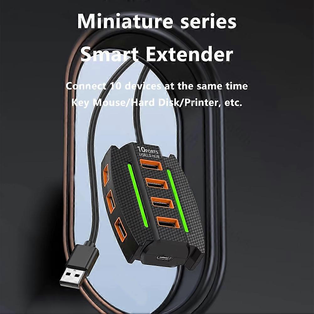 USB Expander for Laptop PC Keyboard Mouse Hard Disk Flash Drive Black