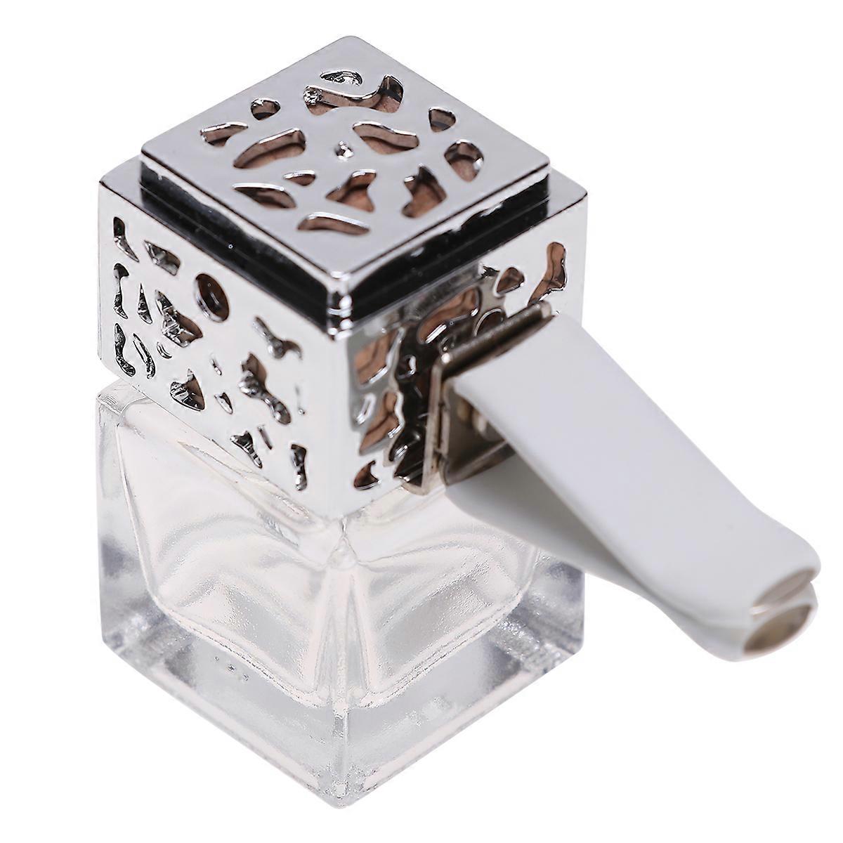Car Air Vent Decoration for Aroma Diffusing 2Pcs Silver Perfume Bottle Clip
