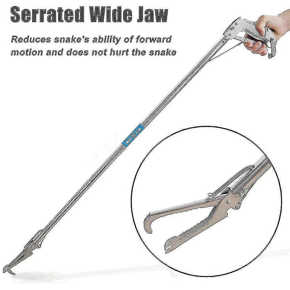 1.2m Katlanabilir Yılan Maşası Stick Sürüngen Yakalayıcı Tutucu Katlanır Geniş ÇeneLi Yılan Pense paslanmaz çelik yılan kontrol aracı