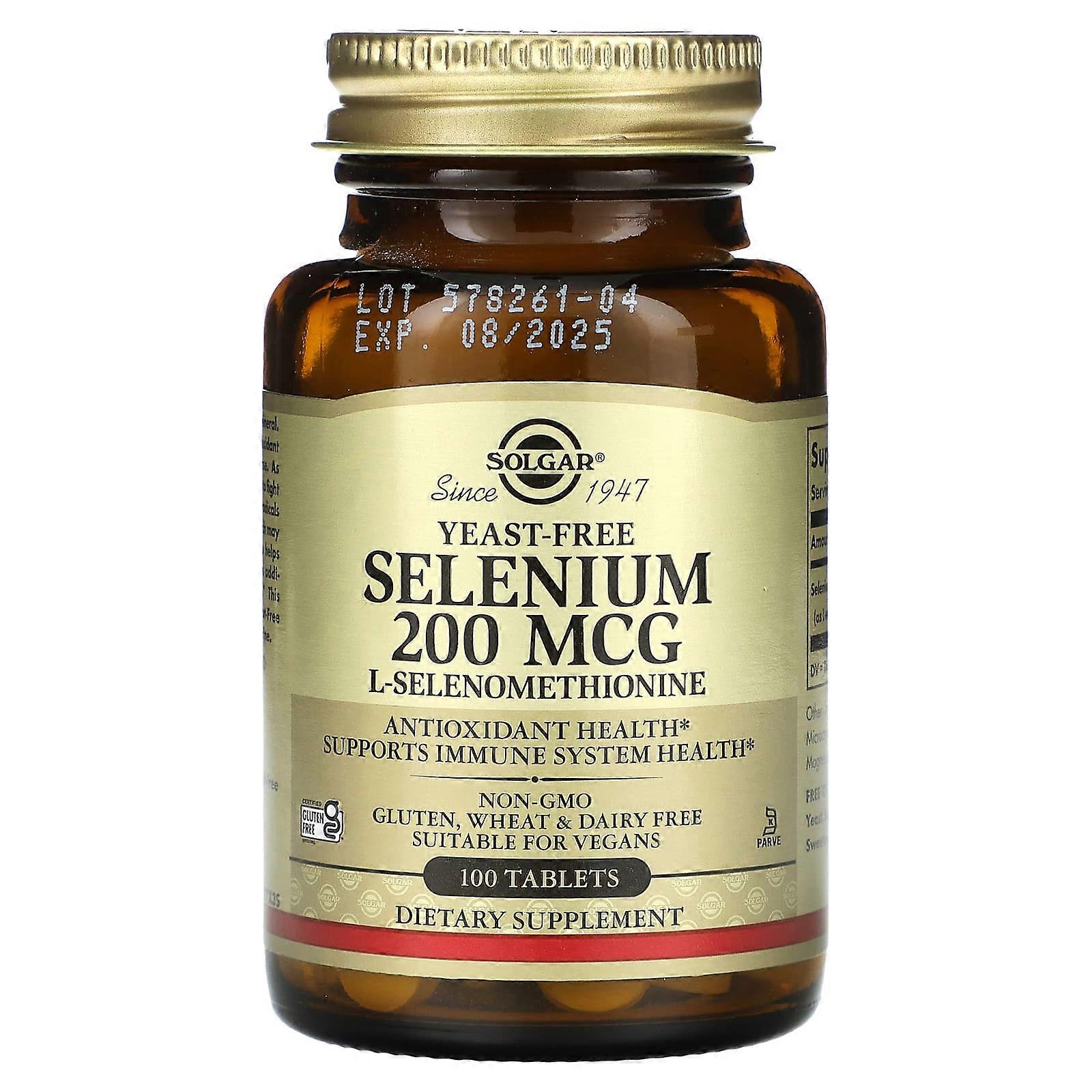Selenium, Yeast-Free, 200 mcg, 100 Tablets