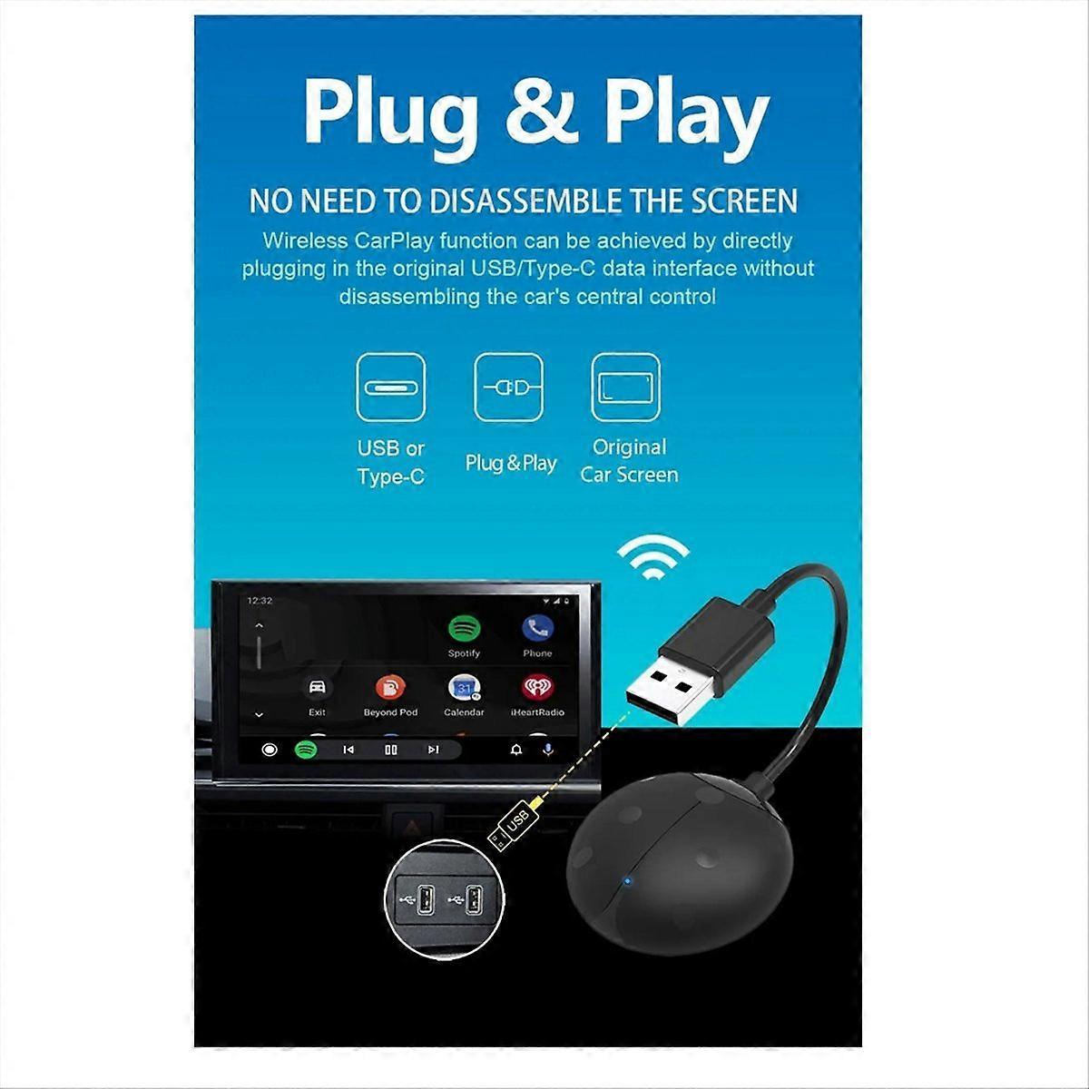 2 in 1 Wireless CarPlay Adapter USB Dongle Wired Android Auto AI Box