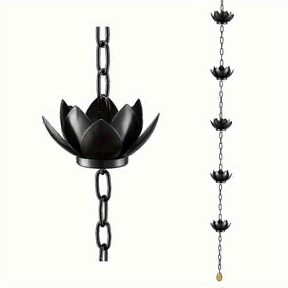 Rain Chain, Lotus Rain Catcher Chain for Gutters Outside , Rain Chain Cups to Replace Gutter Downspo
