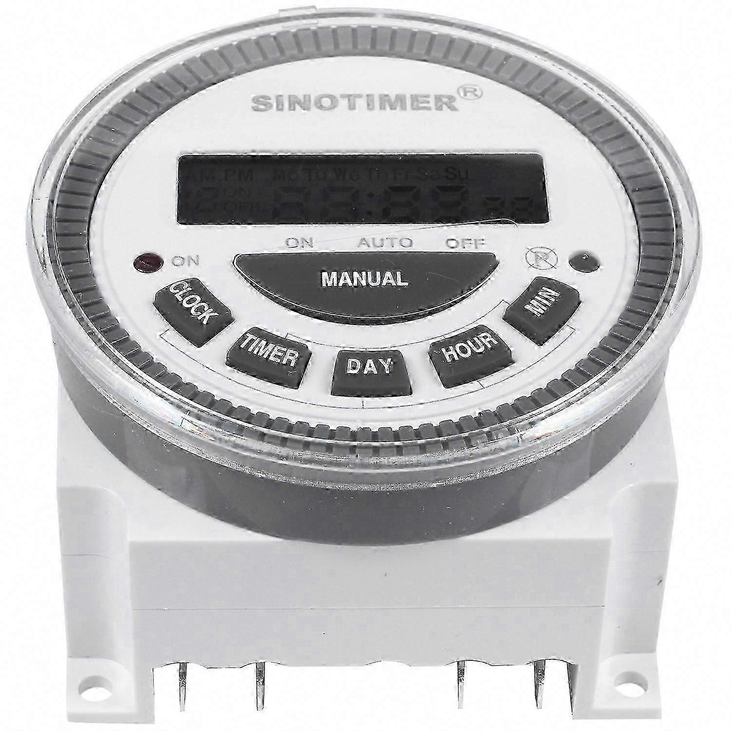 SINOTIMER TM-619H-2 7-Day Digital Programmable Timer Switch 230V AC for Lighting Control