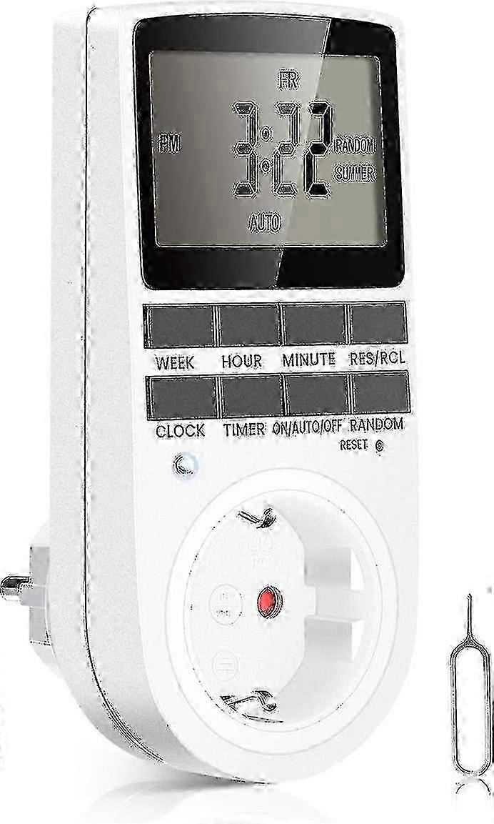 Digital Timer 16a / 3680w Electrical Outlet 16 Configurable Programs Random Anti-theft 24h / 7d
