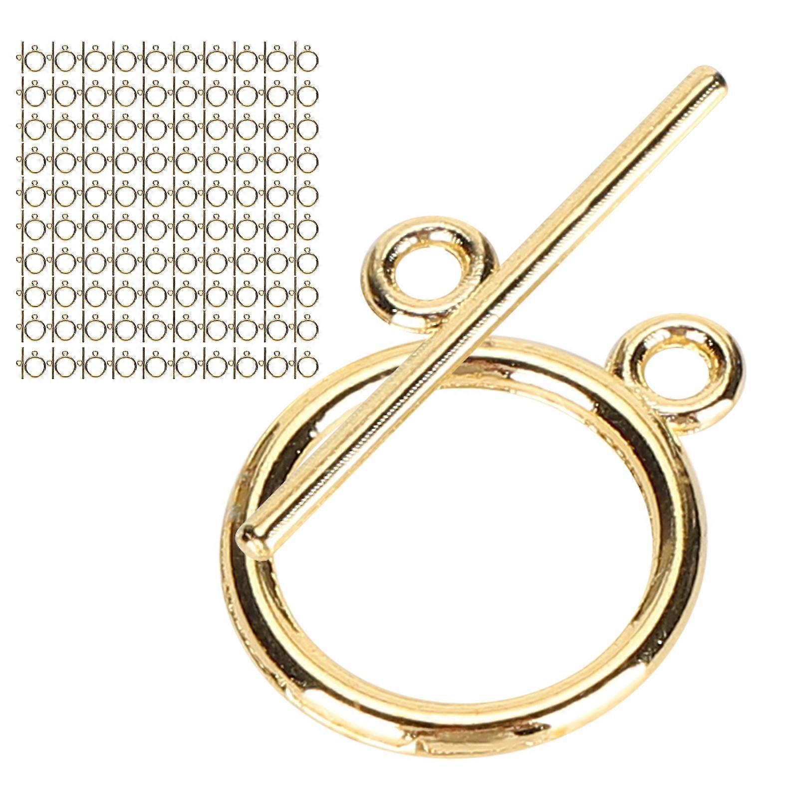 100 Sets Toggle Clasps Gold Color Alloy Bracelet OT Buckle DIY Jewelry Making Supplies
