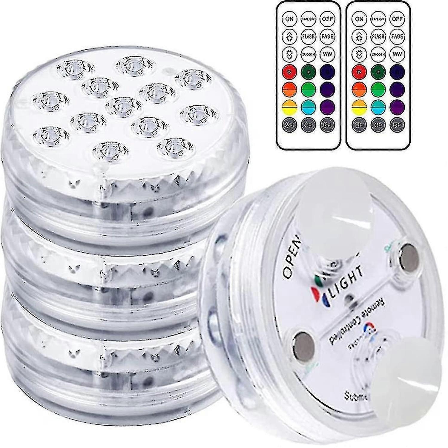 Underwater Light, Led Underwater Lights Pool Lighting Magnetic Waterproof Light With Remote Control, Ip68, 13 Leds Color Changing Led Underwater Festi