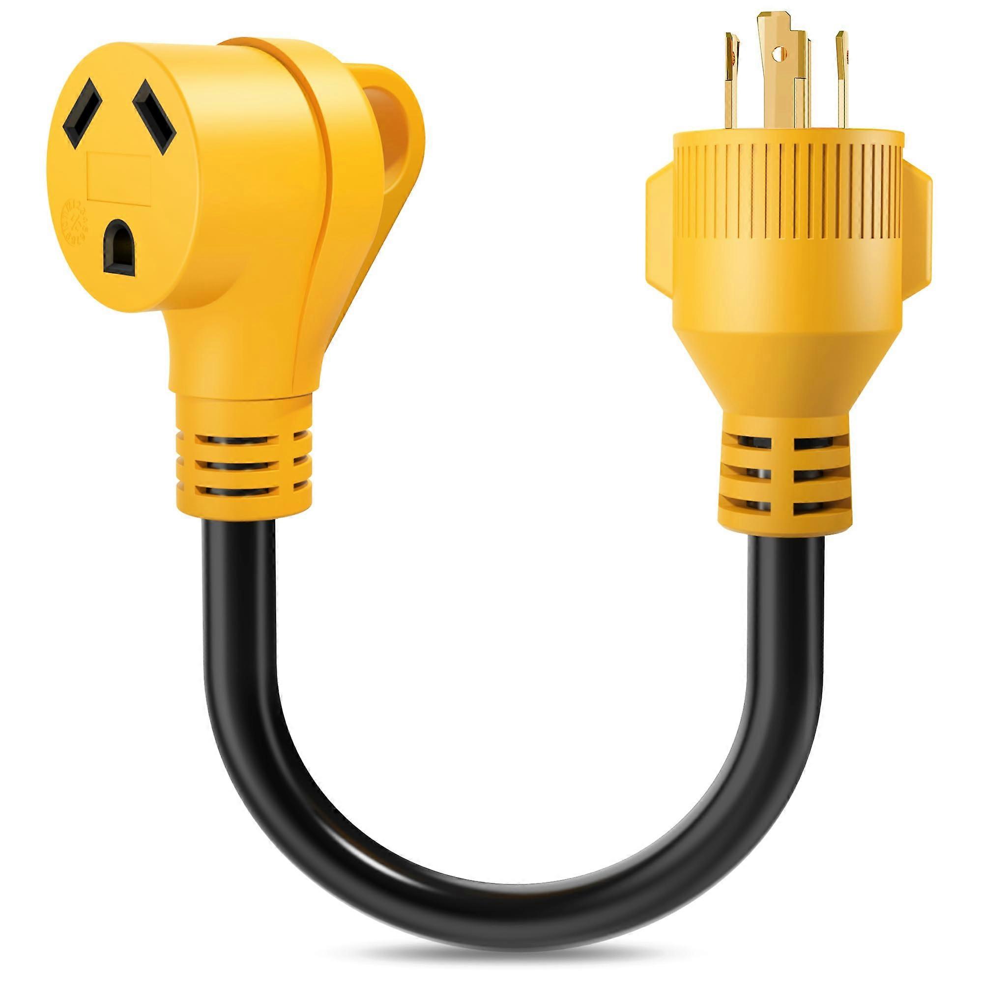 18 Inch RV Generator Adapter, 30 Amp 4Prong Locking Plug To 30 Amp Female Connector For RV Trailer Camper STW 10/3 Cord