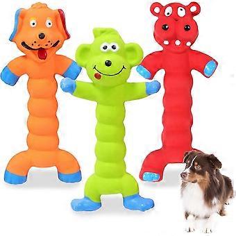 Dog Squeaky Toys Interactive Dog Toys - 3 Pack Rubber Chew Toys for Indoor Dogs to Chase, Fetch and Exercise, Medium & Large Dogs Toys for Boredom Rel