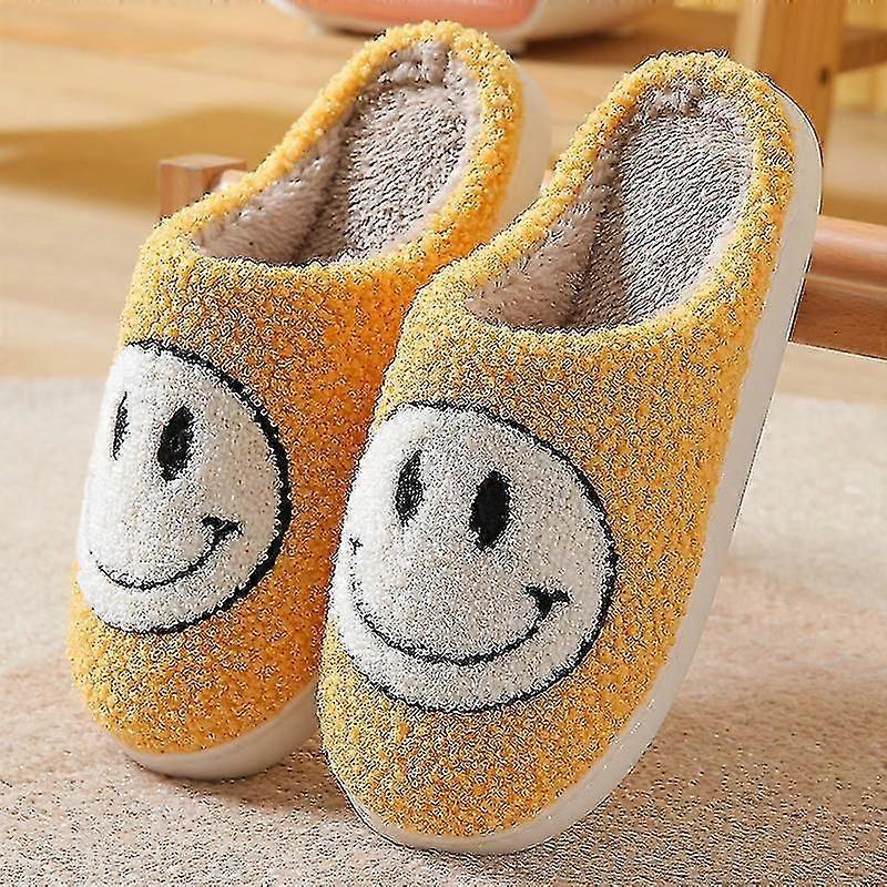 Papuci Smiley Face Papuci femei Smile Papuci Happy Face Papuci Retro Smiley Face Soft Plush Comfy Cald Slip-on Papuci