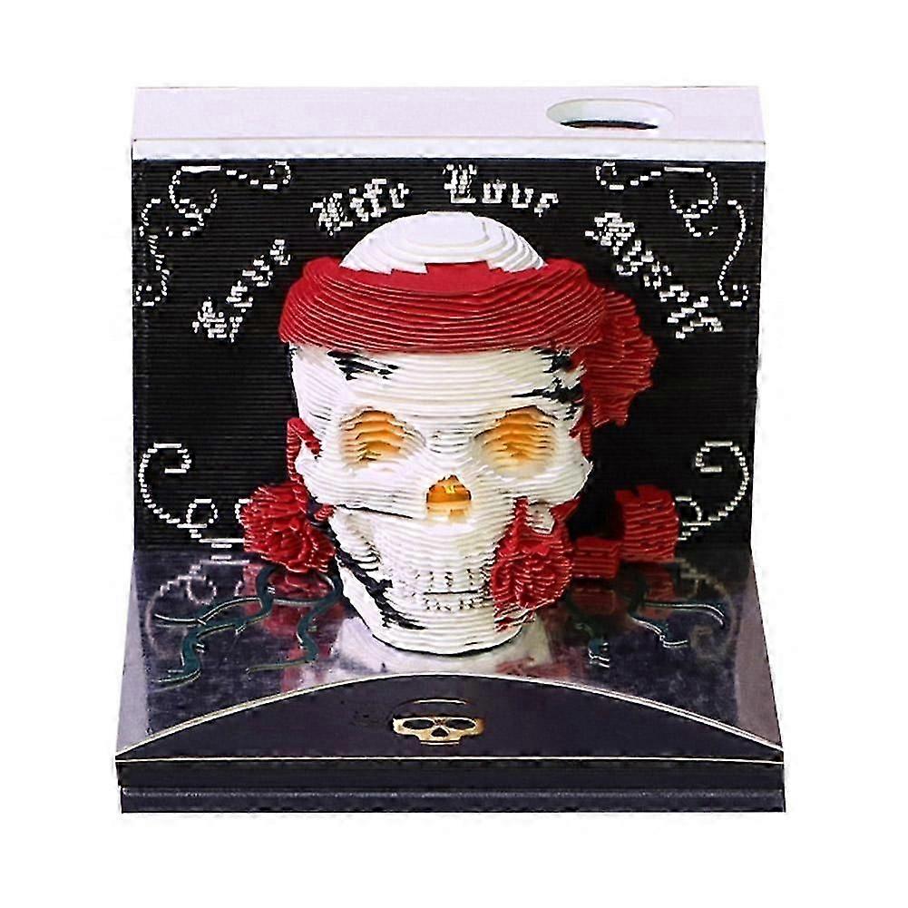 2026 Skull Paper Sculpture Calendar 3D Art Calendar Creative Desktop Ornaments