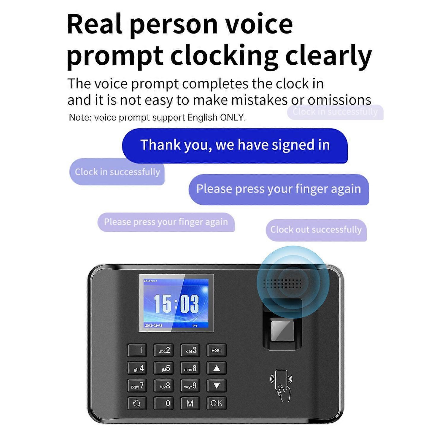 Intelligent Biometric Fingerprint Password Attendance Machine Time Clock Employee Checking-in Record