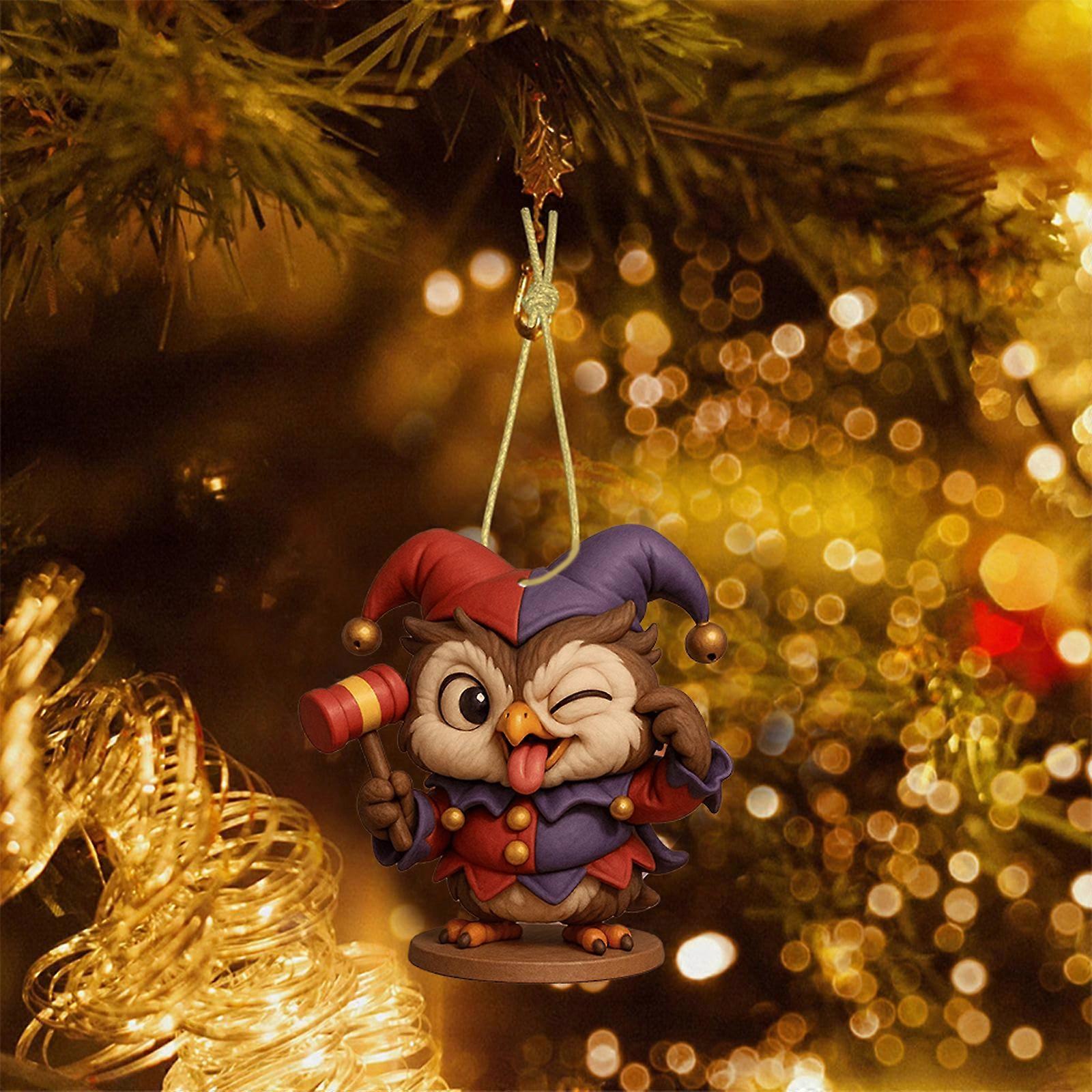 Owl Advent Calendar 2025 with 2D Flat Owl Ornaments 24 Days Christmas Countdown Calendar Xmas Countdown Calendar for Tree Decor