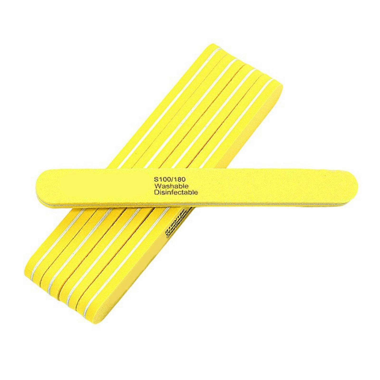 Double Side Nail File Emery Board White Corundum Grit Professional Manicure Tool For Precise Shaping And Smoothing  Yellow