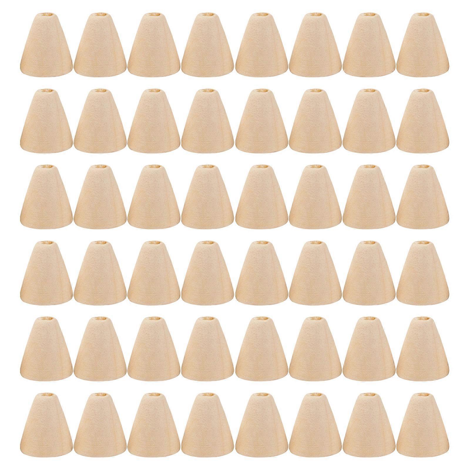 Rustic Beige Wooden Beads for Craft Projects Cone Shaped 200Pcs Spacer Beads