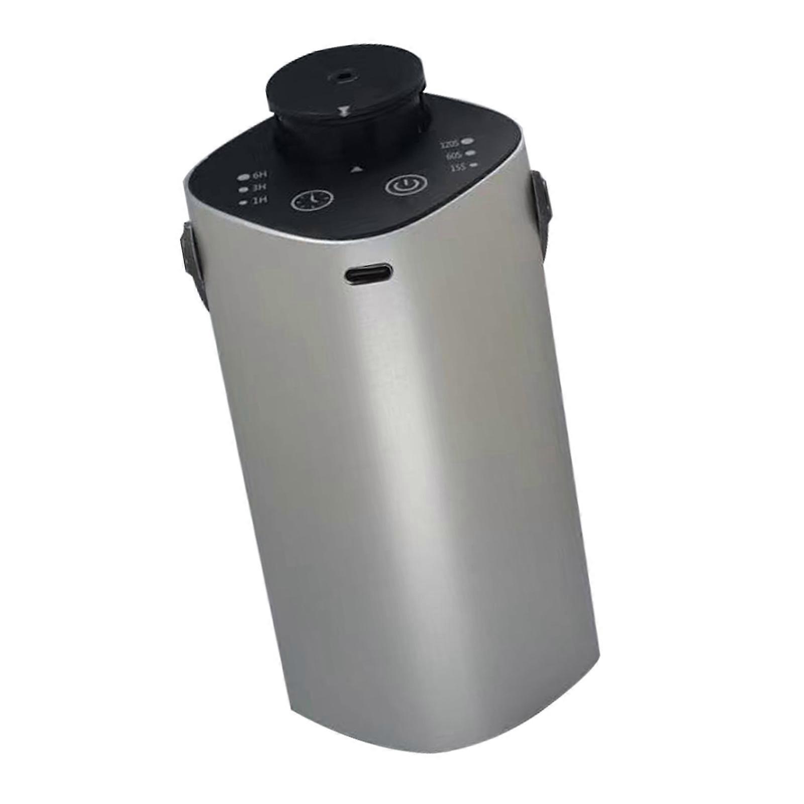 Sophisticated Aromatherapys Device Aromatic Diffuser with Auto Release Scent Feature Metal Texture for Relaxation  silver