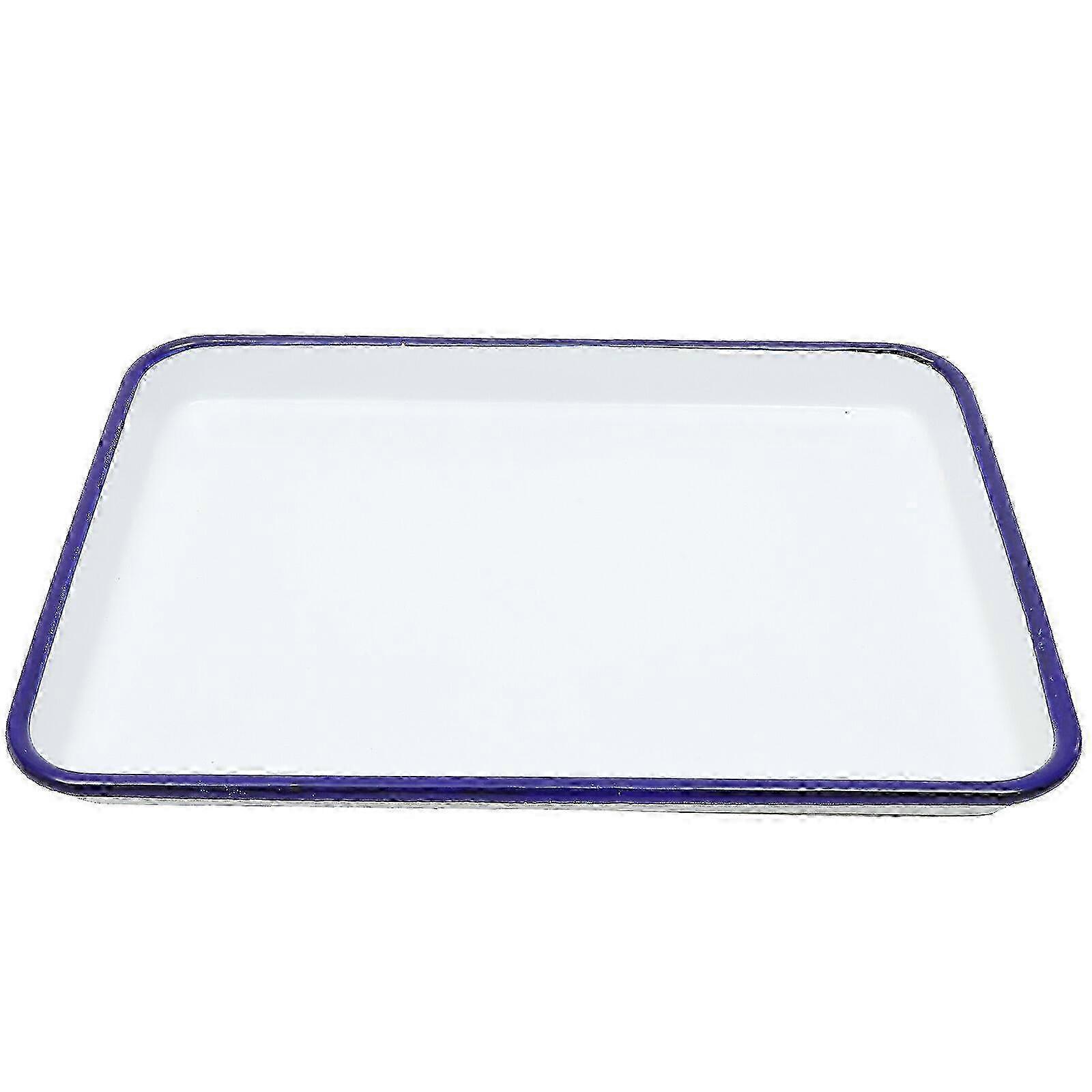 Enamel Bake Pan Enamel Baking Roasting Pan Tray Rectangular Serving Dish Pie Baking Pan
