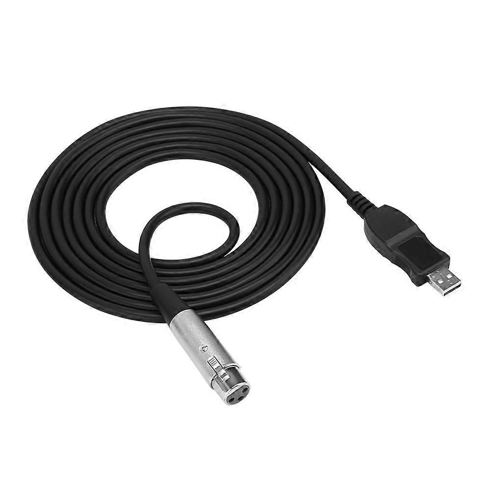 USB Samec Na XLR Samice Mikrofon Mic Studio Audio Link Kabel Adaptér Černá