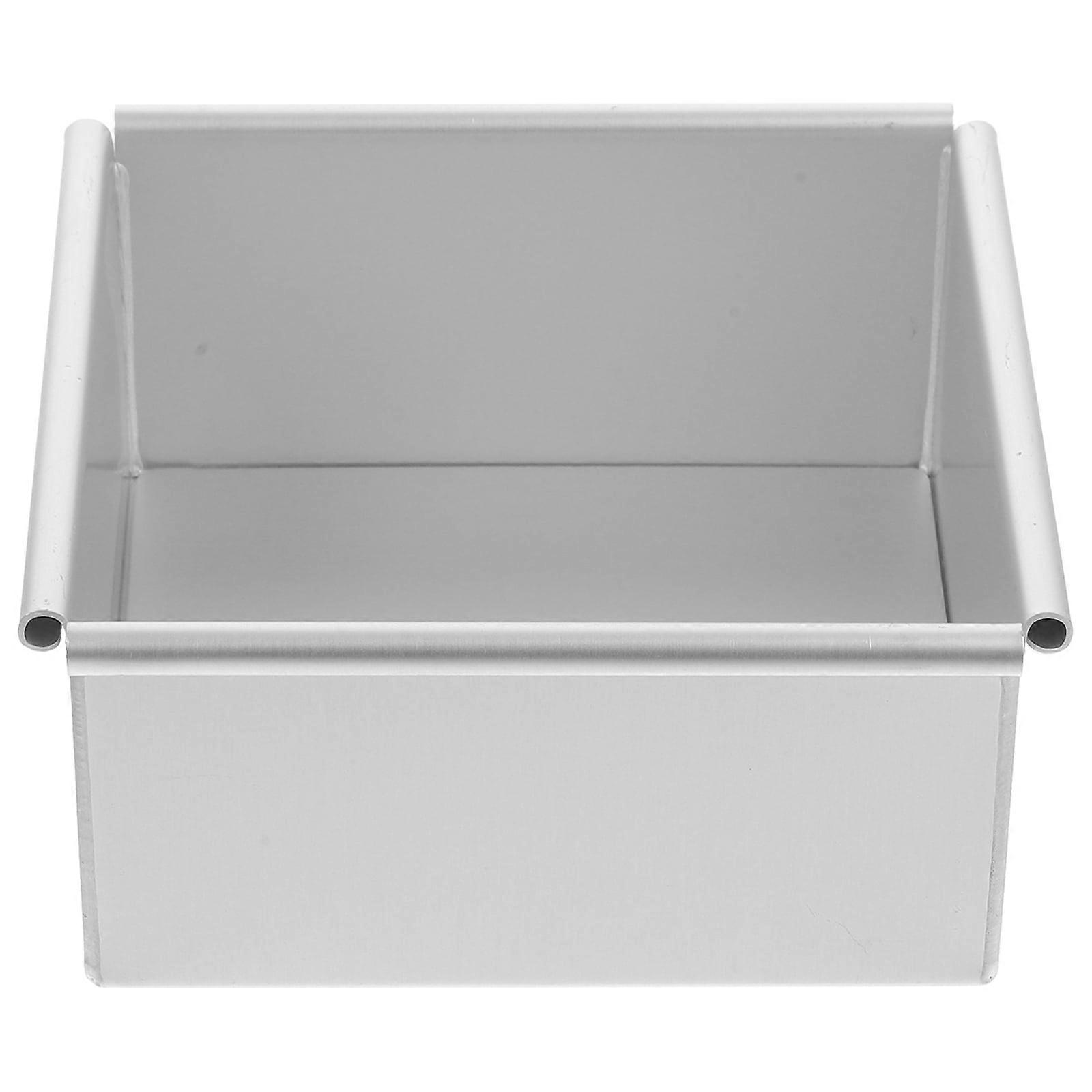 Cake Baking Mold 4" Cake Square Pan with Removable Bottom for Baking,4.53"X4.53"X2.24"