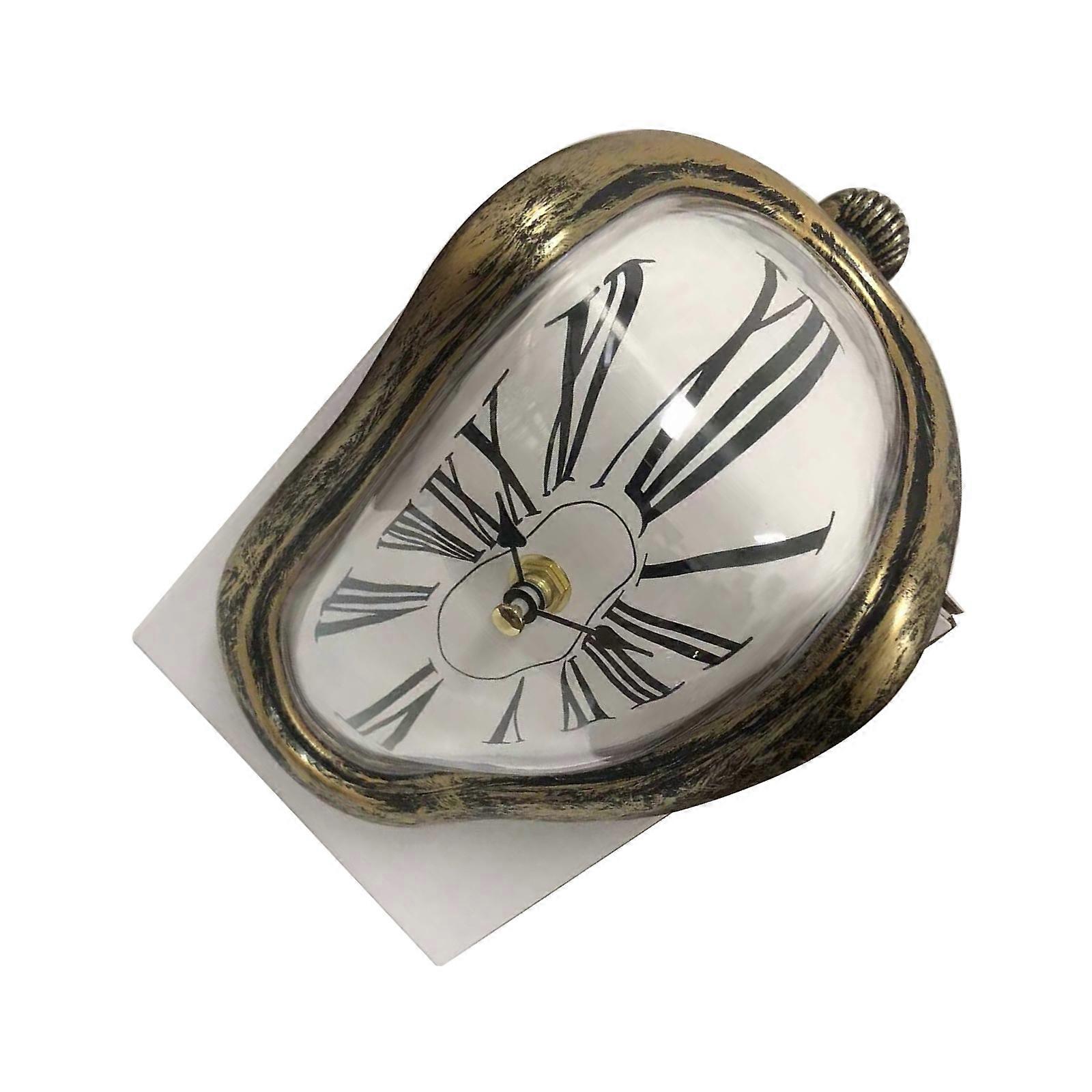 Artistic Melting Clock with Quiet Movement Surrealistic Hanging Twisted Clock Creative Table Shelf Desk Decors Ornament Multicolor