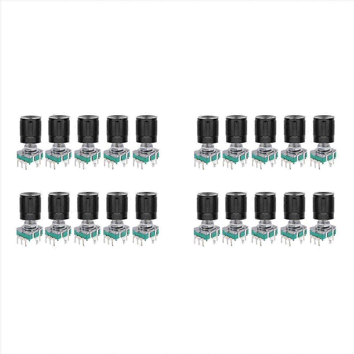 (7 Pin 20MM)20 PCS 360 Degree EC11 Rotary Encoder Code Switch Digital Potentiometer with Caps