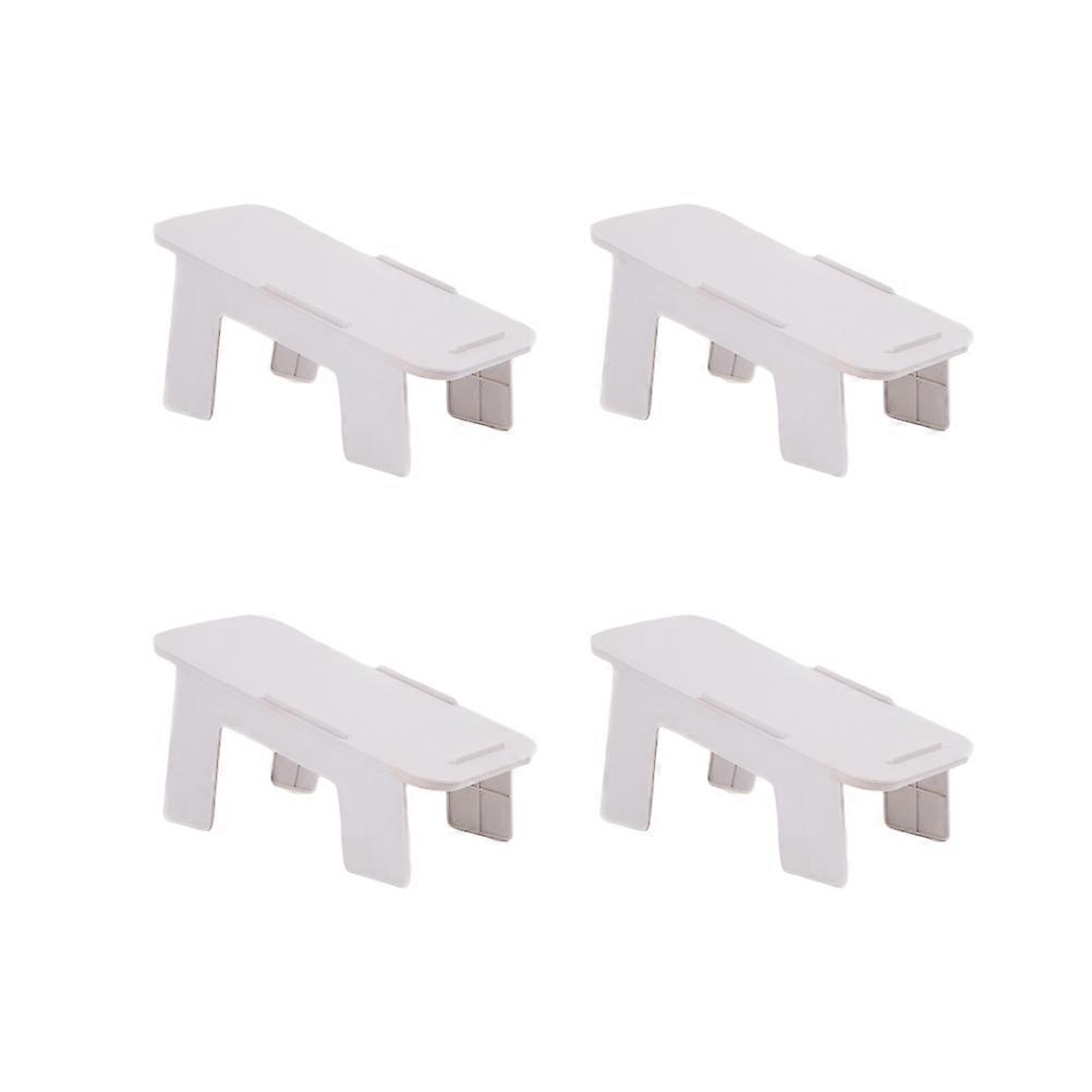 White Detachable Double Layers Shoes Rack for Storage 4Pcs Creative Holder