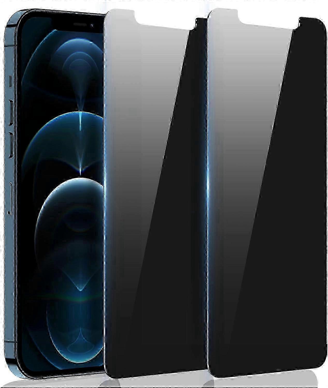Matte Finish Screen Protector for iPhone 12 Pro, 2 Pack Privacy Tempered Glass with Case Compatibility