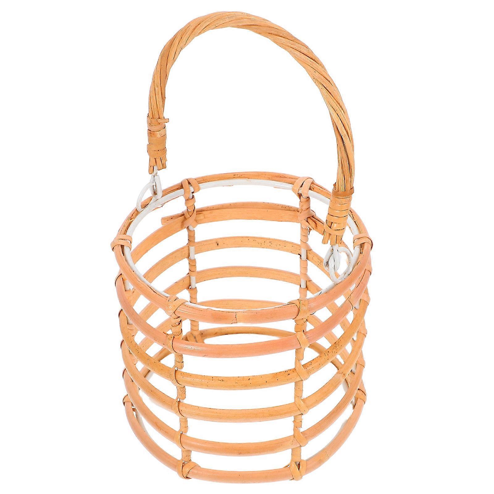 Handmade Woven Rattan Lantern for Indoor Decor with Handle