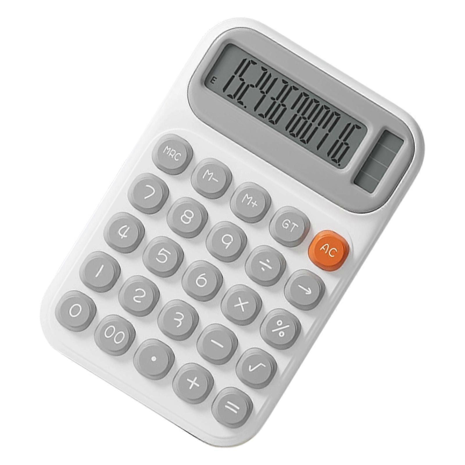 Finance Calculator Solar Battery Powered Double Source Portable for Professionals Students Use Appearance Ergonomic Design  gray