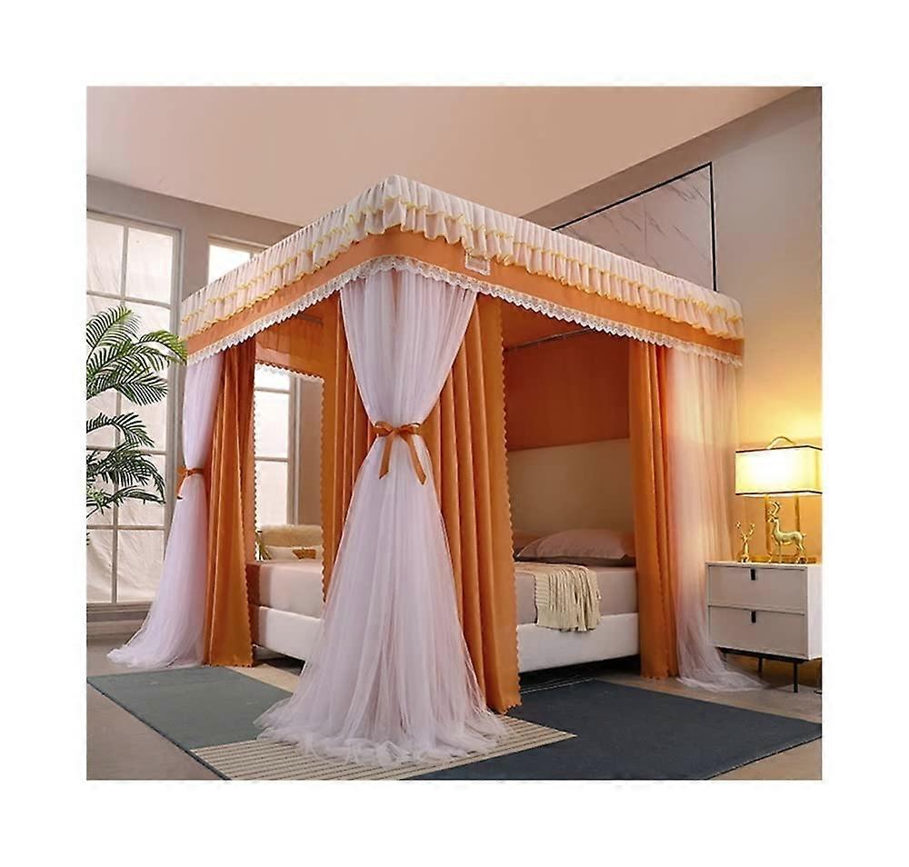 Mosquito Net Bed Canopy with 3Door Elegant Design and Durable Steel Frame for Girls Bedroom 1.5x2x2m