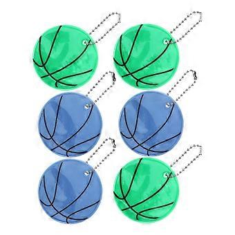 6Pcs Reflective Basketball Pendant for Bag Decoration High Visibility