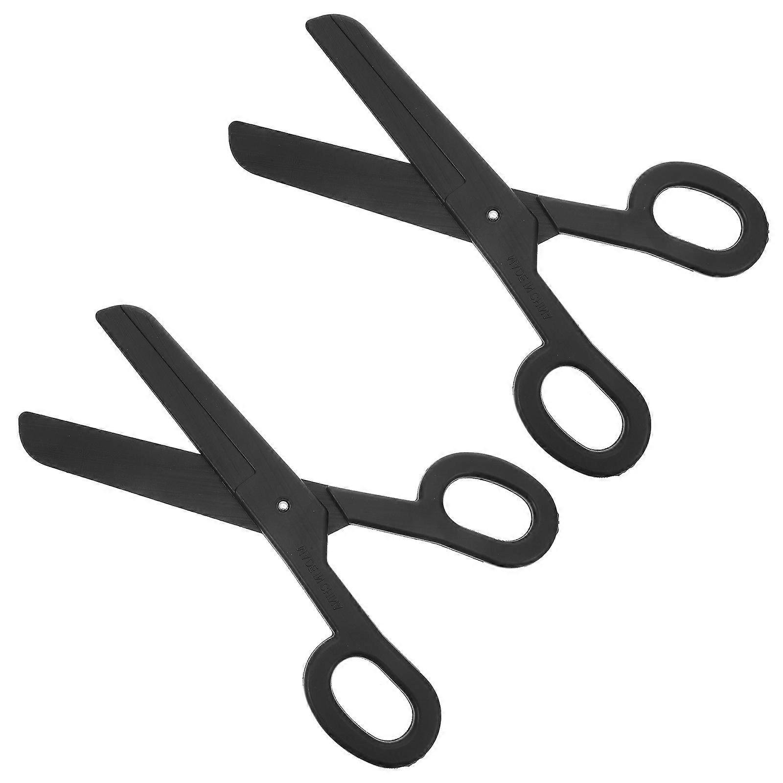 2Pcs Large Fake Scissors for Stage Performances Plastic Clown Props