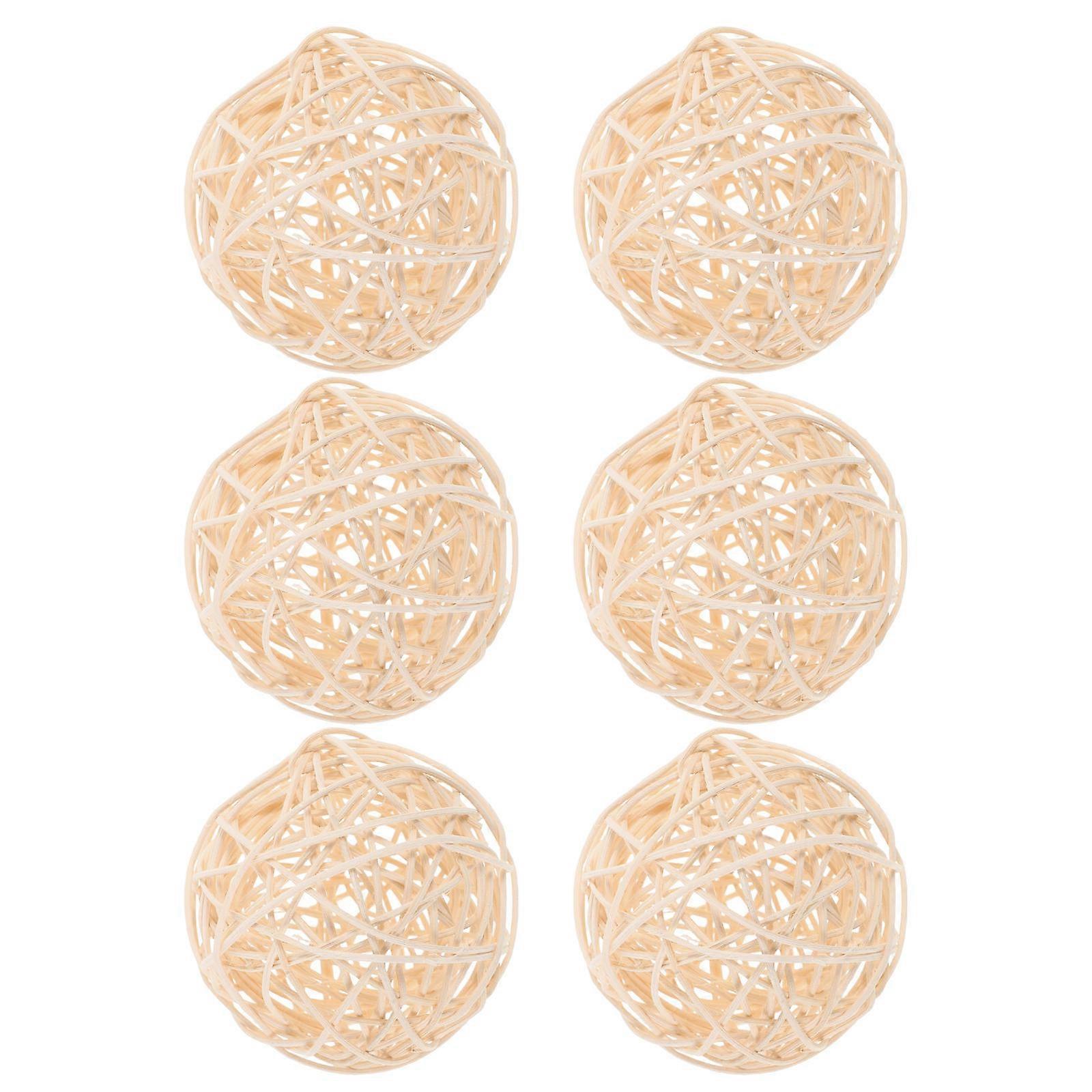 Rattan Decorative Balls for Table Decoration Use 6Pcs Set