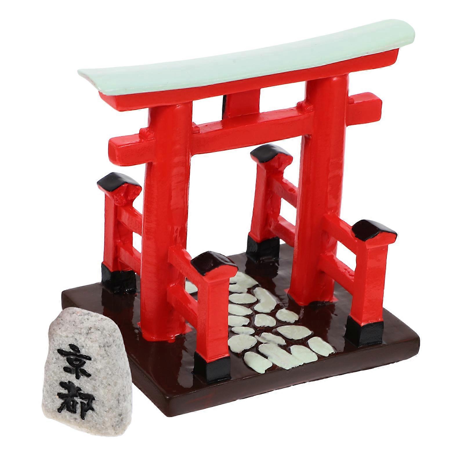 Mini Japanese Torii Gate Model Decor for Home Use 1Set