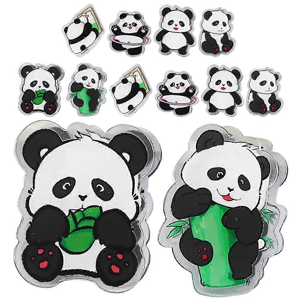 Multi-Function Cute Panda Clips Acrylic Clip for Office Organization 12Pcs