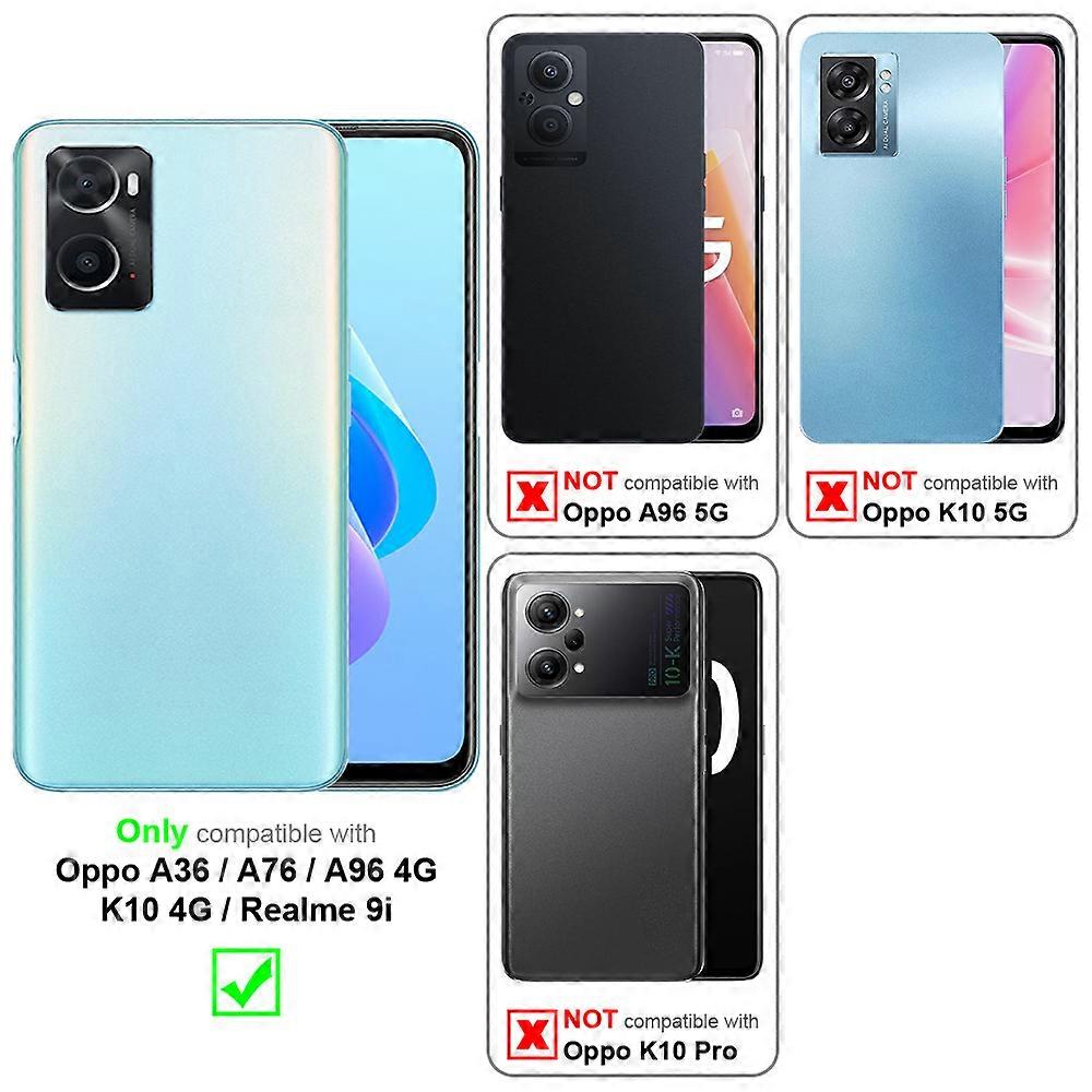 Oppo A36 / A76 / A96 4G / K10 4G / Realme 9i Case - Protective Case with Card Slots and Stand Function