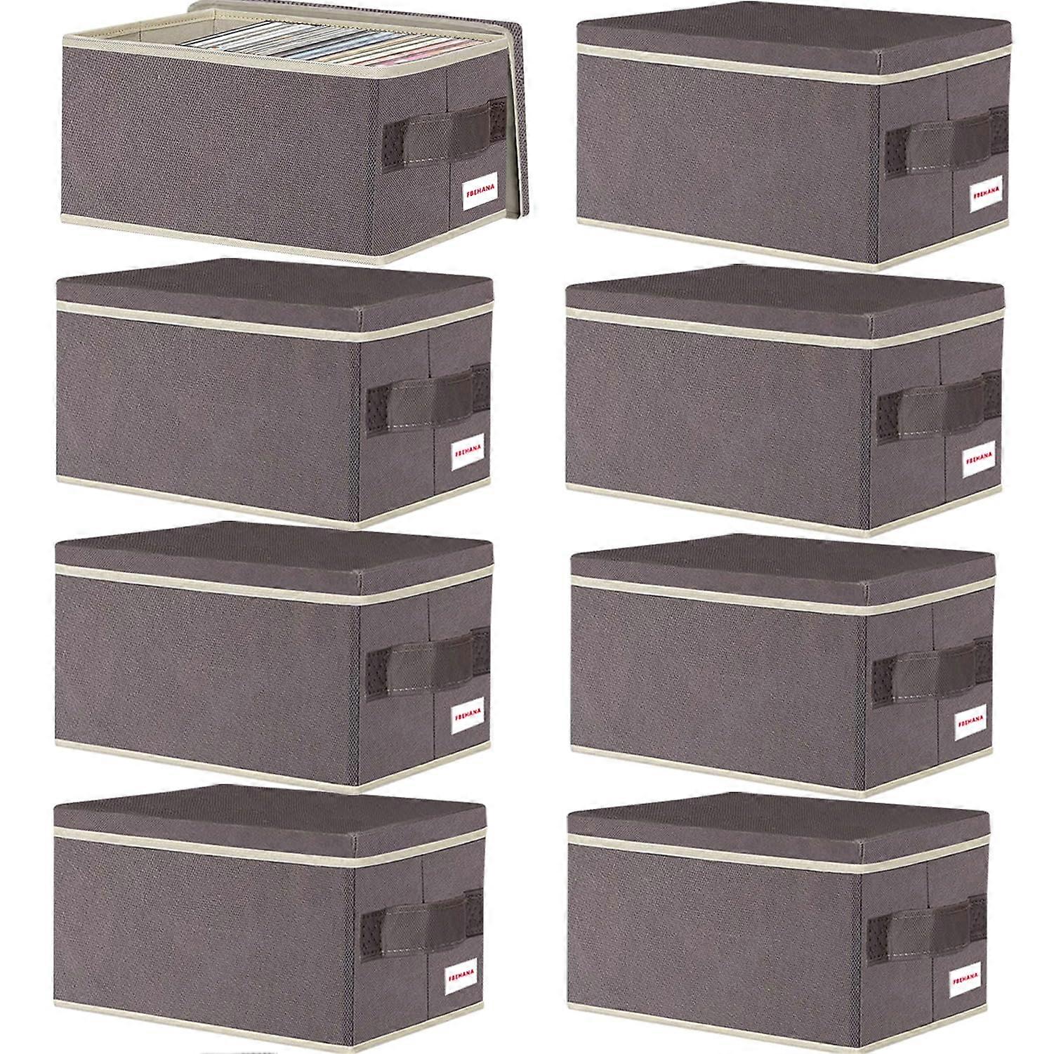 CD Storage Case 8 Pack Large Capacity Stackable Organizer with DustResistant Lid Holds 360 CDs