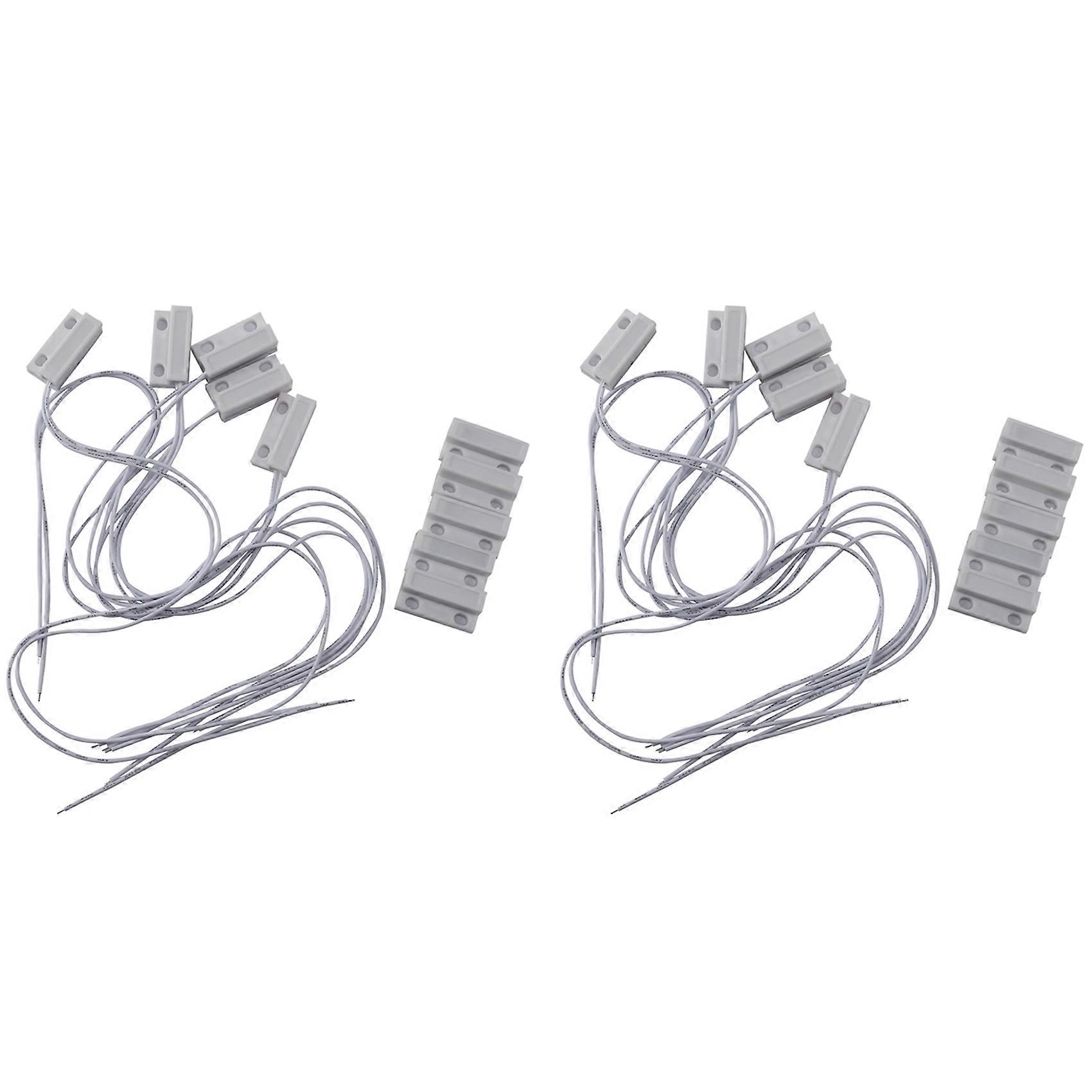 10 Pcs Mc-38 Wired Door Window Sensor Magnetic Switch for Home Alarm System,When Sensor Together,Normally Closed Nc
