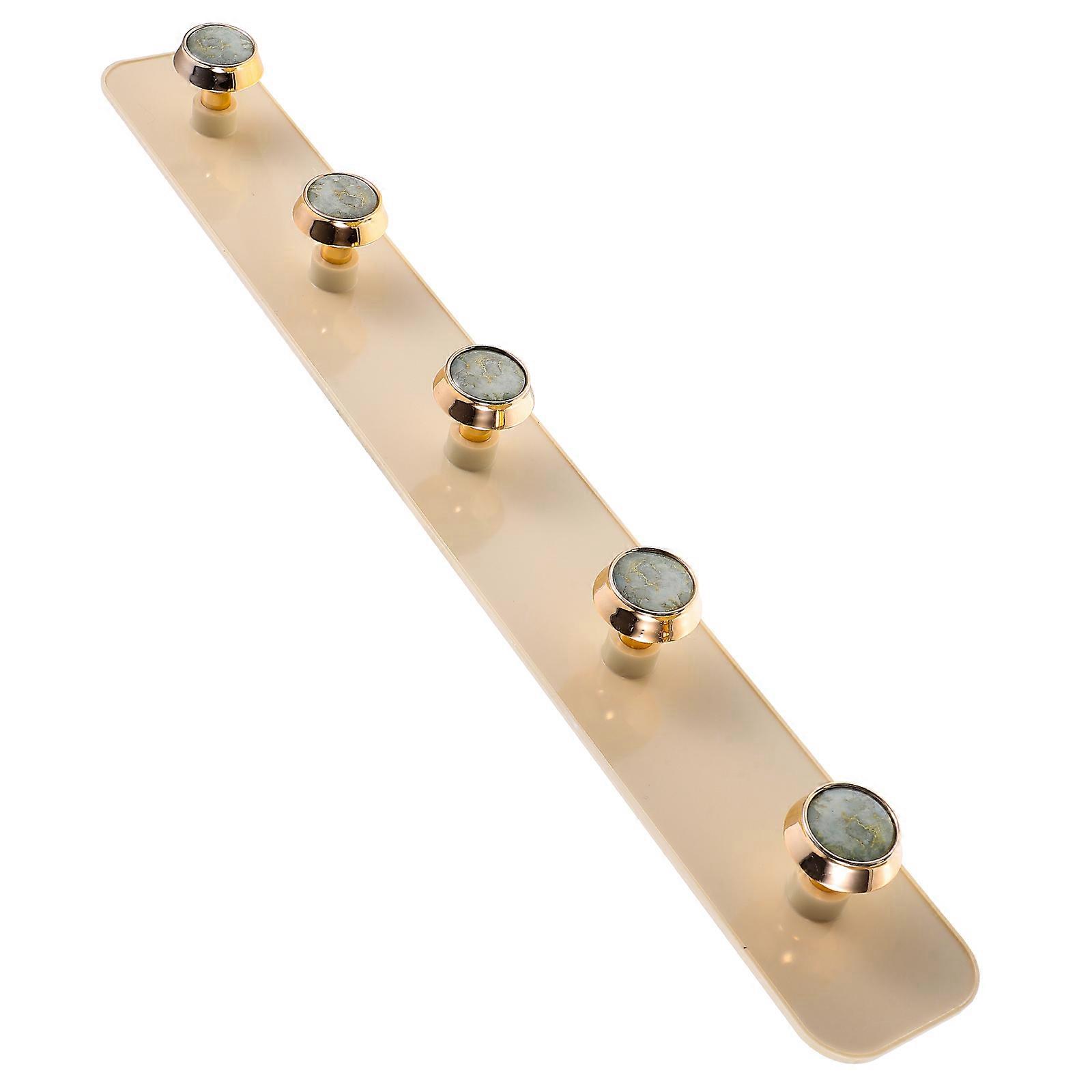 Wall Hook Rack Key Hanger for Home Use 5Pcs Beige ABS Material