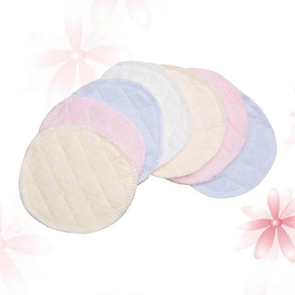 6 Pieces Reusable Nursing Pads with Ecological Cotton Absorbent Layer for Bra Use Assorted Color
