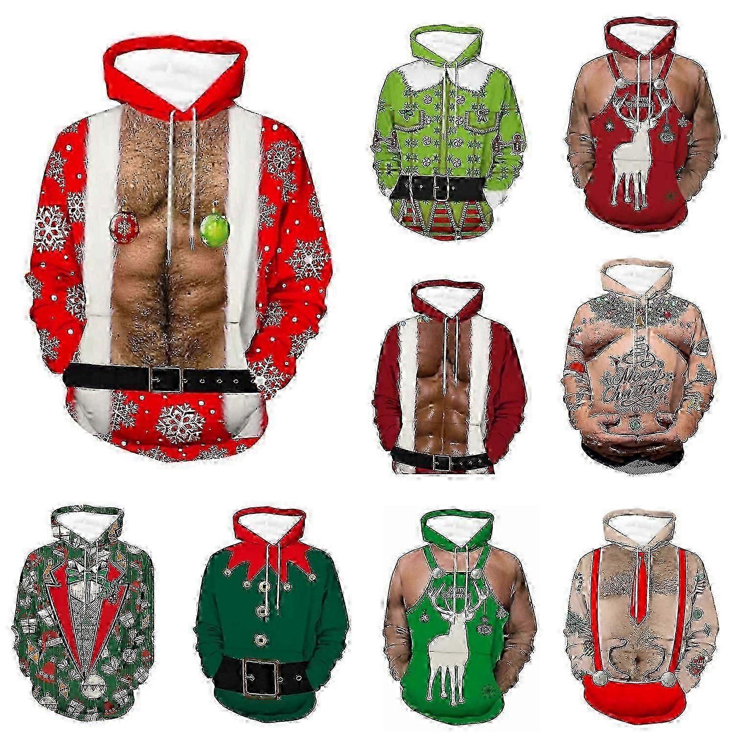 Lustiger Herren-Weihnachtspullover mit Hirschgeweih