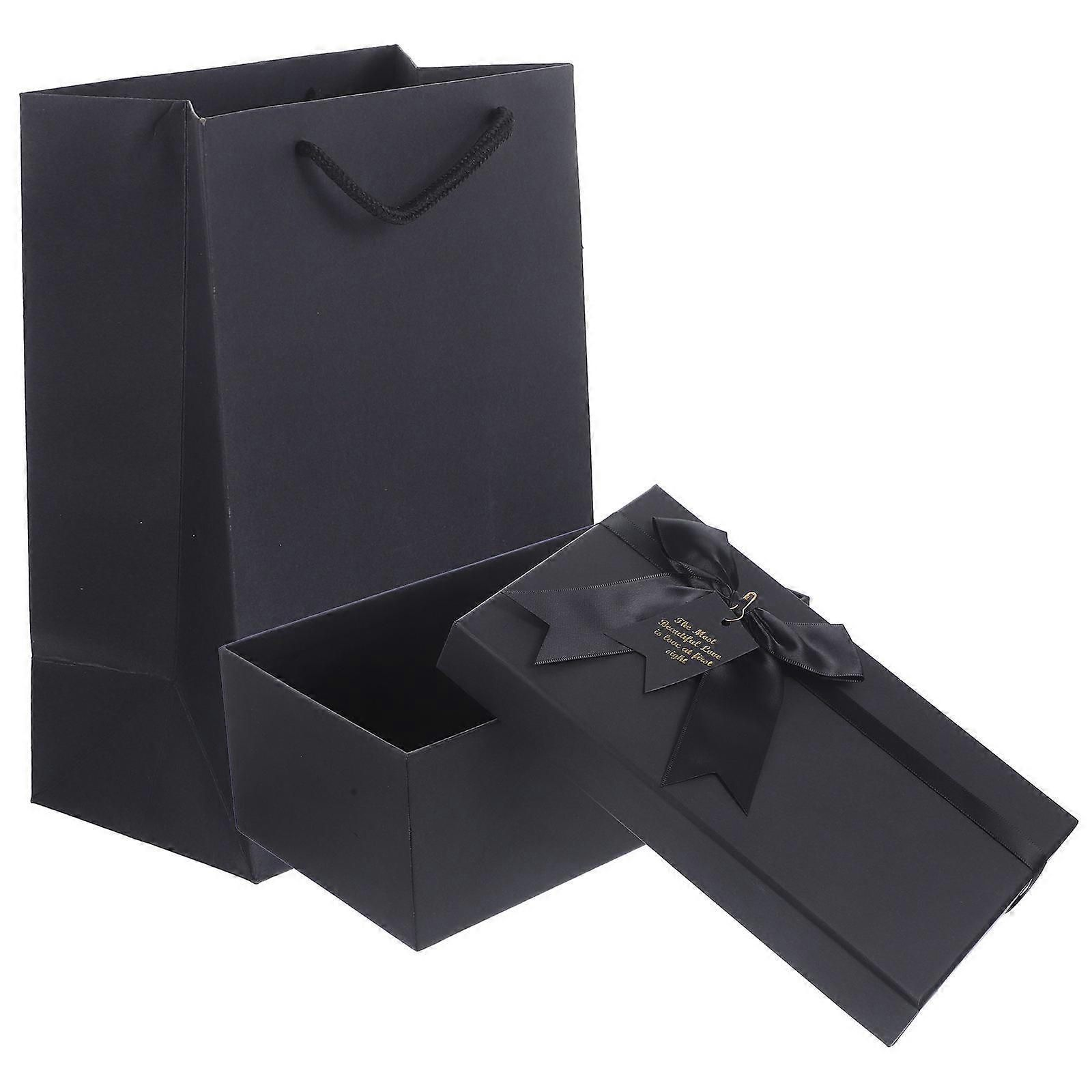 Gift Box Elegant Square Box for Gift Wrapping 1Set Black