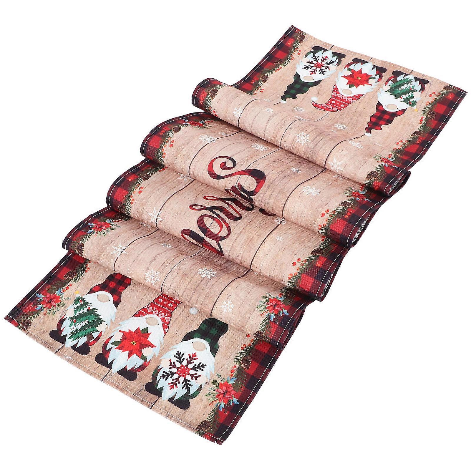 Christmas Table Runner Cotton Linen for Holiday Celebration