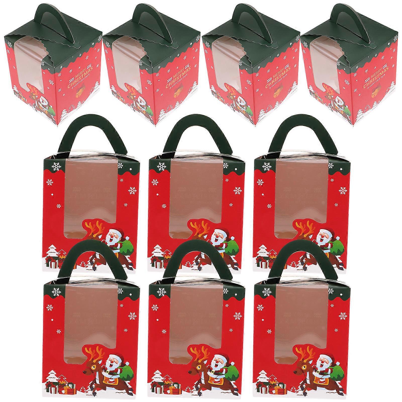 Cake Boxes Christmas Candy Box for Storage 10Pcs Packaging