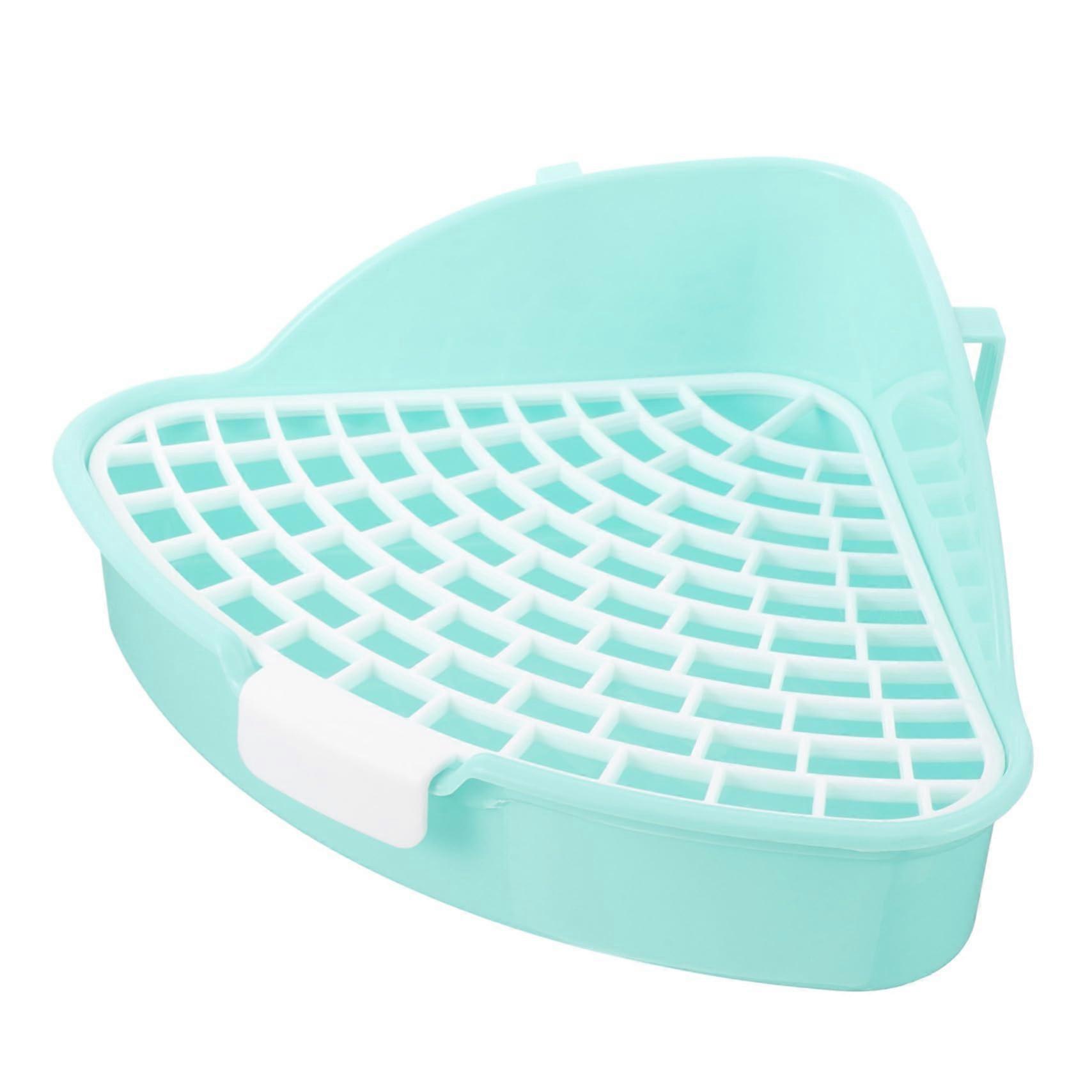 Rabbit Litter Box with SplashProof Edge, EasyClean Mesh, Corner Fit for Small Animals