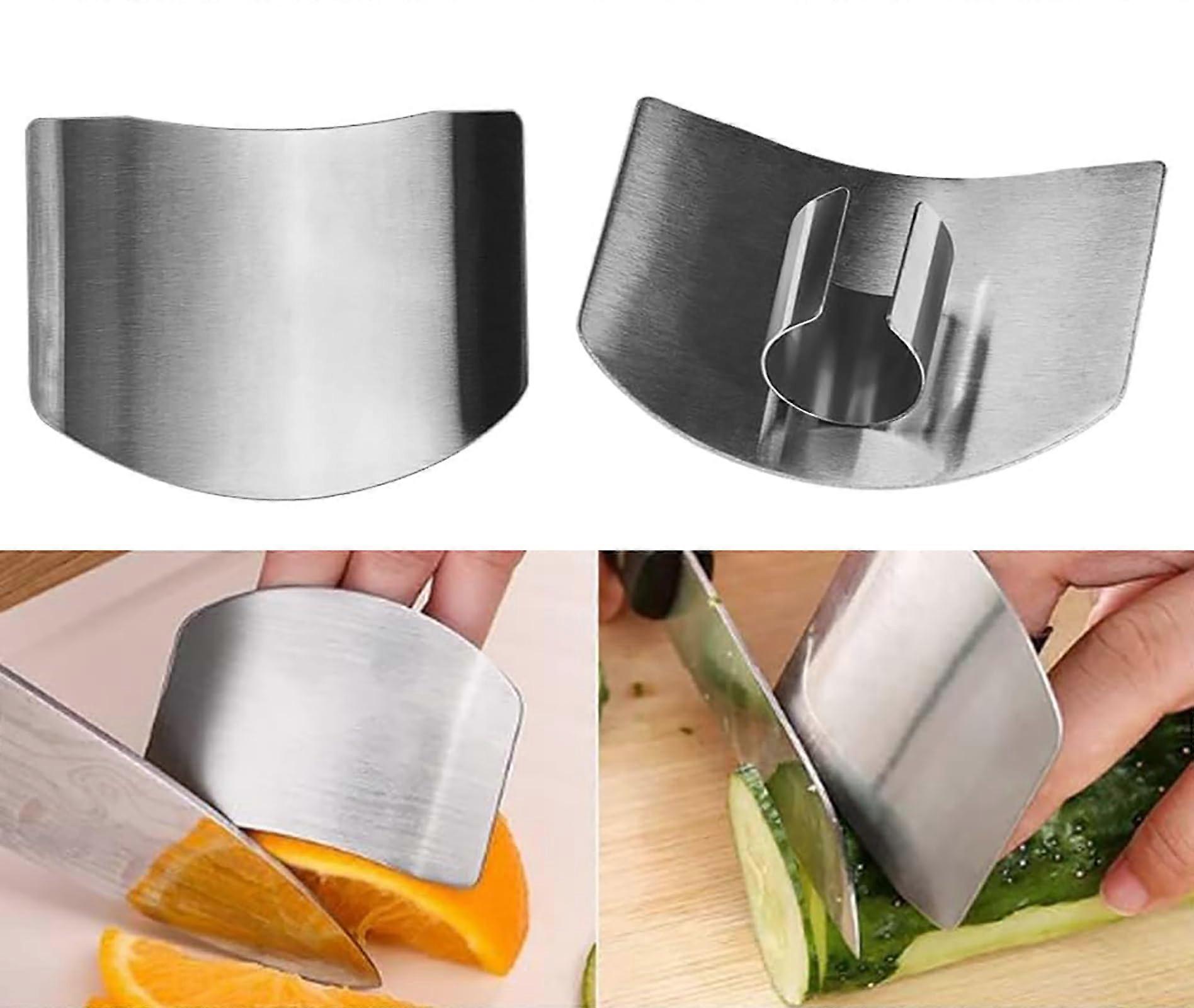 Stainless Steel Finger Guard for Cutting and Slicing, Adjustable Kitchen Safety Protector (2Pcs)