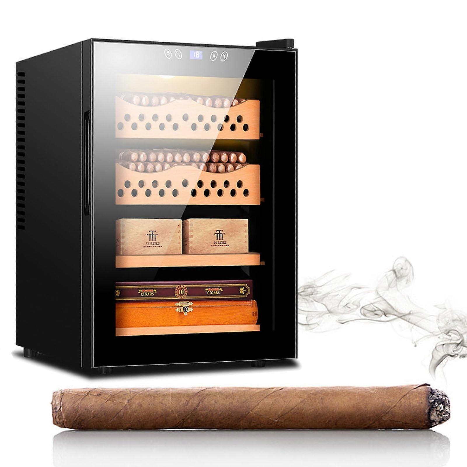 Cigar Humidor Cabinet with Precise Temperature Control, 300 Count Large Capacity, Low Noise Cooling