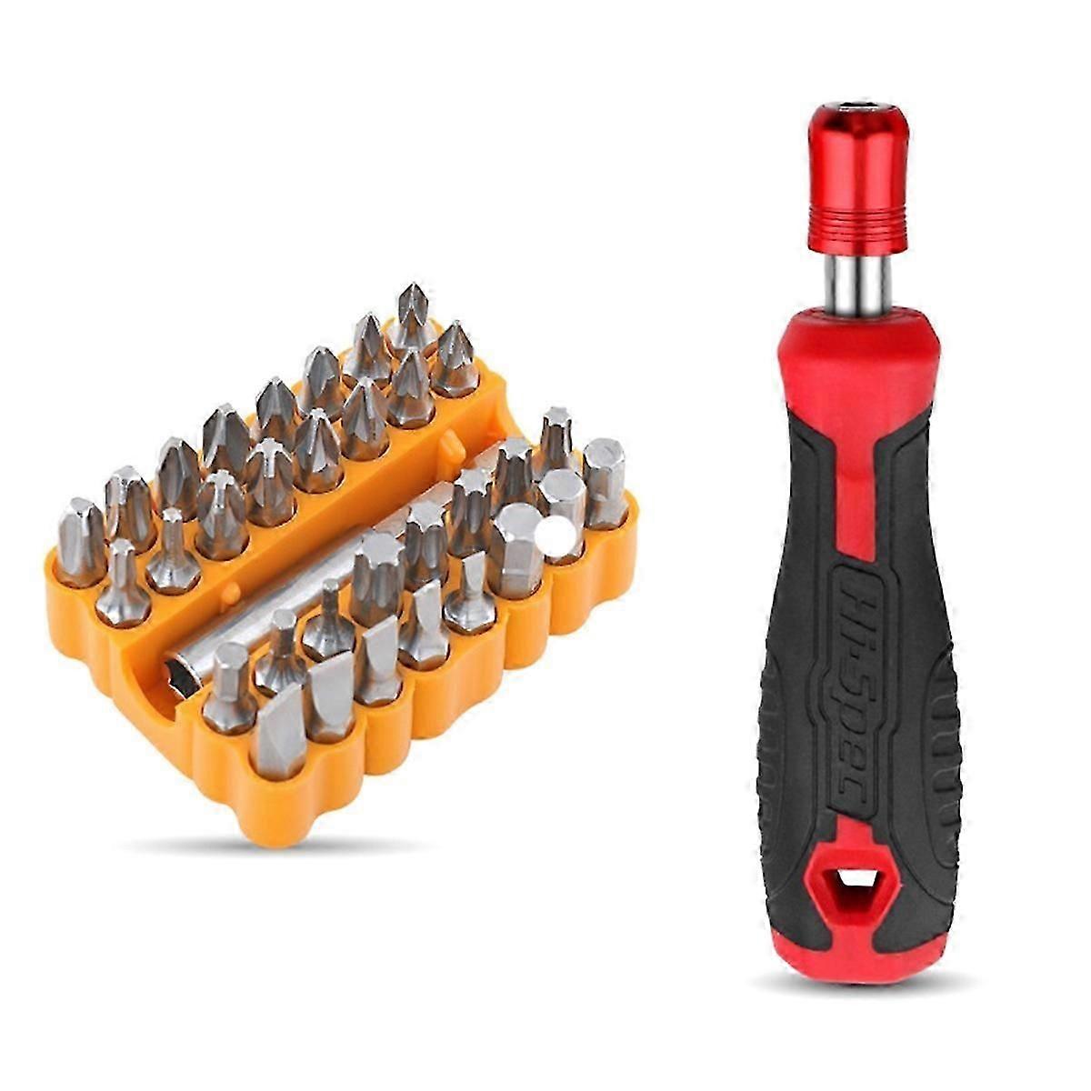 1/4Inch Screwdriver Bit Handle Multi-function Screwdriver Set (Red)