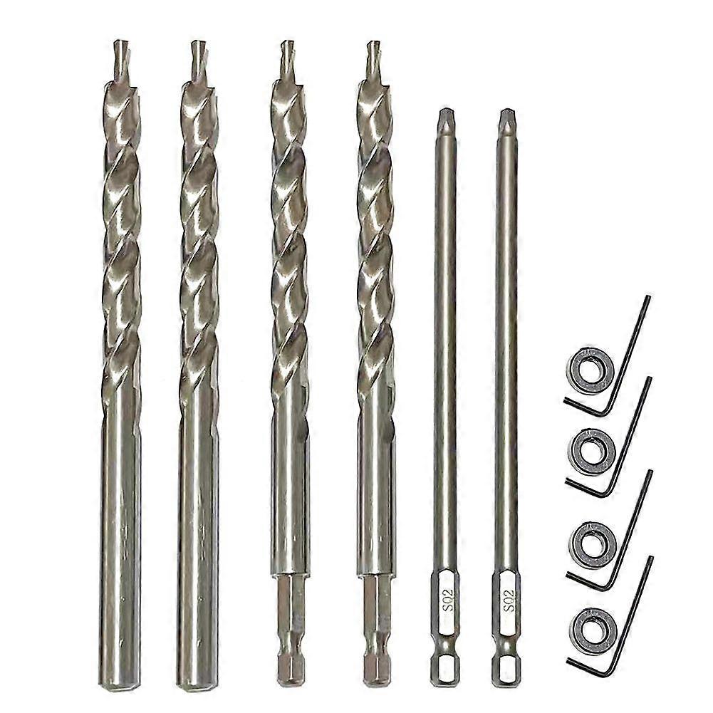 3/8" Drill Bit Set with Depth Stop Collar & SQ2 Screwdriver Bits for Pocket Hole Jig System