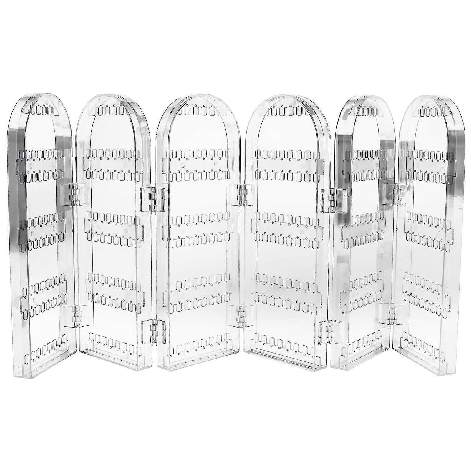 Transparent Jewelry Display Multi Layer Jewelry Storage Rack Rectangular Shape Tidy Keeping 1Set