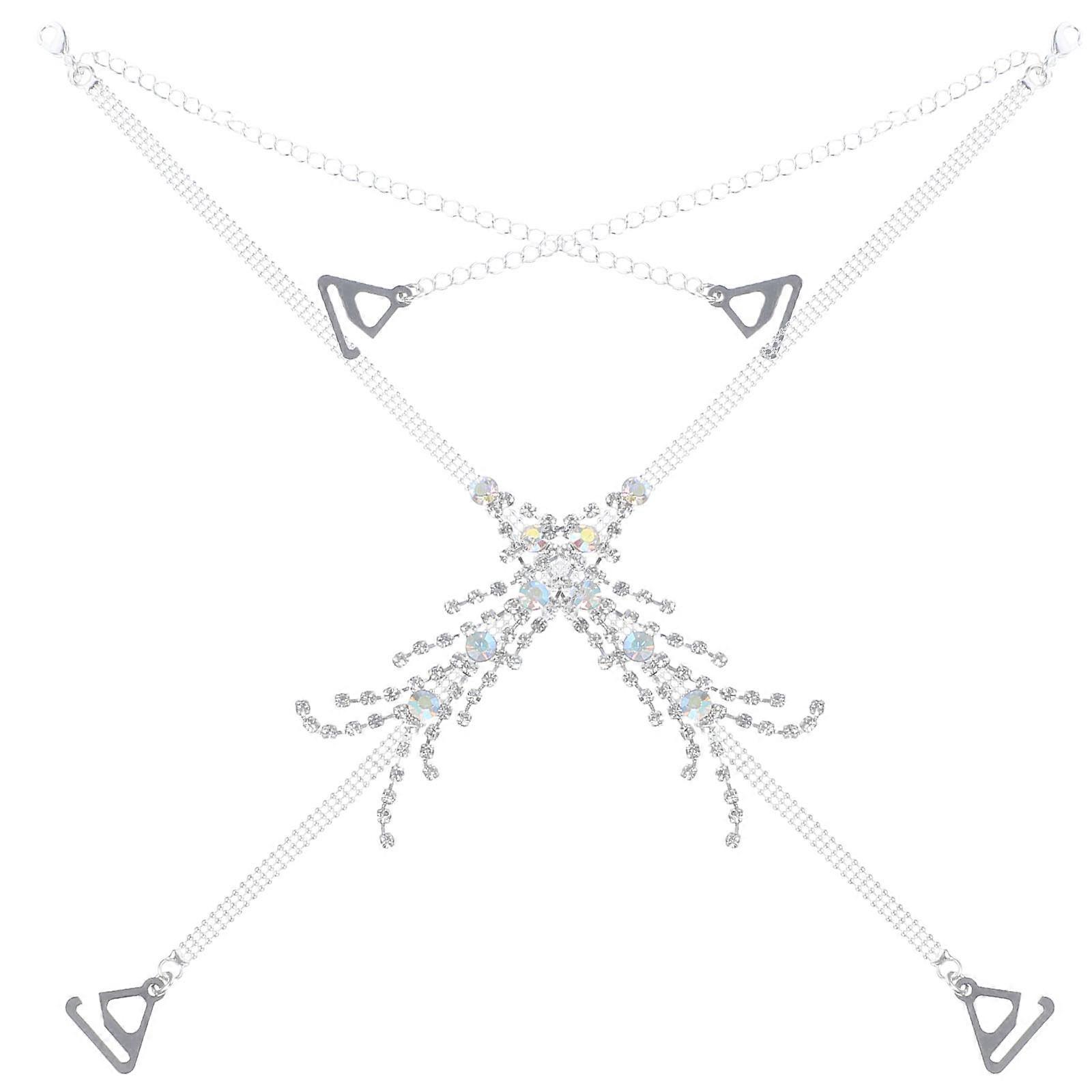 Adjustable Rhinestone Bra Shoulder Strap Bra Belt 1Set Non-Slip Replacement Strap
